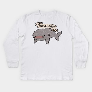 'Save All Sharks' Ocean Conservation Shirt Kids Long Sleeve T-Shirt